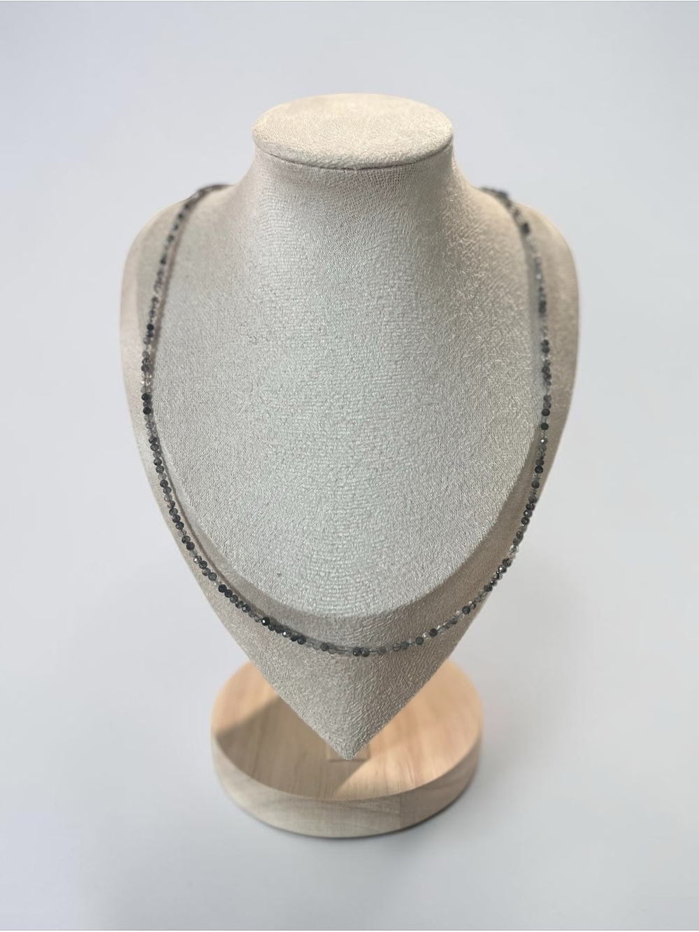 Dainty Black Tourmaline Beaded Necklace